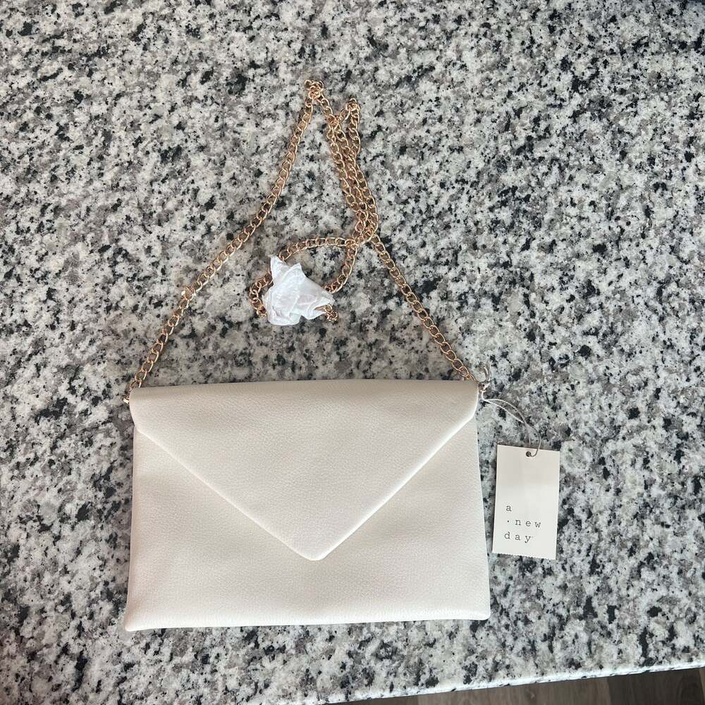 A New Day Ivory Envelope Crossbody or Shoulder Purse